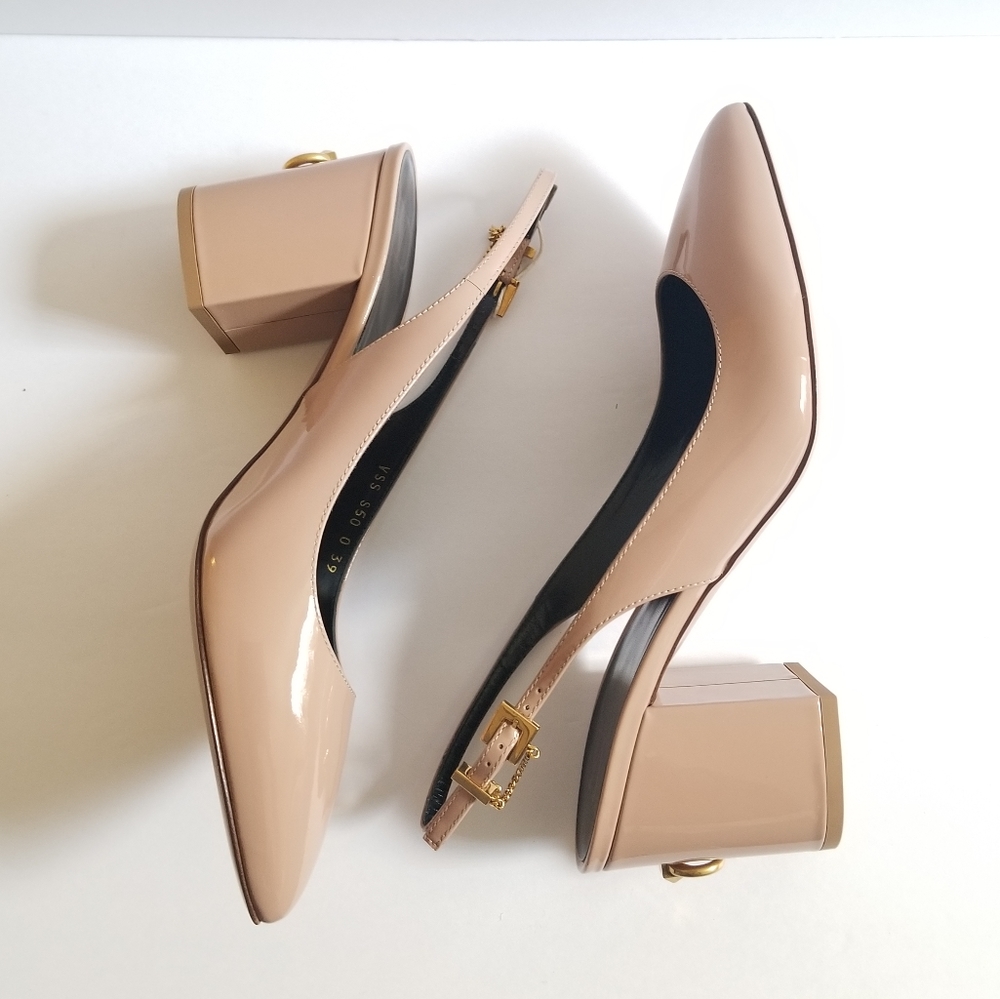 Valentino Garavani Rockstud Patent Leather Slingback Pumps Size EU 40 Ta… - Picture 4 of 8